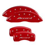 MGP 4 Caliper Covers Engraved Front Accord Engraved Rear Accord Red finish silver ch 20219SACCRD