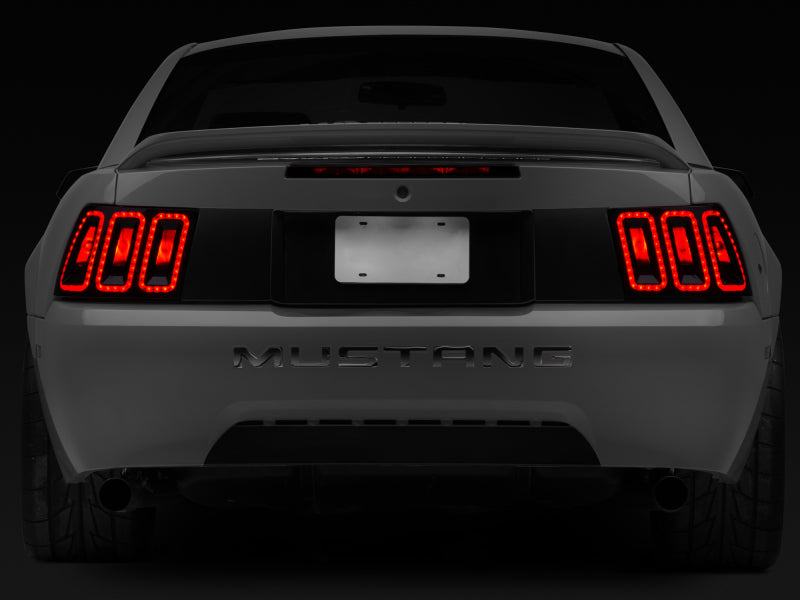 Raxiom 99-04 Ford Mustang Excluding 99-01 Cobra Icon LED Tail Lights- Black Housing (Smoked Lens) 100807