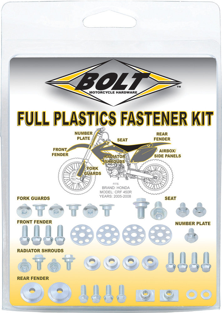 BOLT Full Plastic Fastener Kit Hon HON-0409024