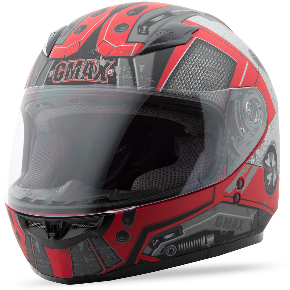 GMAX Youth Gm-49y Full-Face Trooper Helmet Matte Red/Dark Sil Yl G7495202 TC-1F