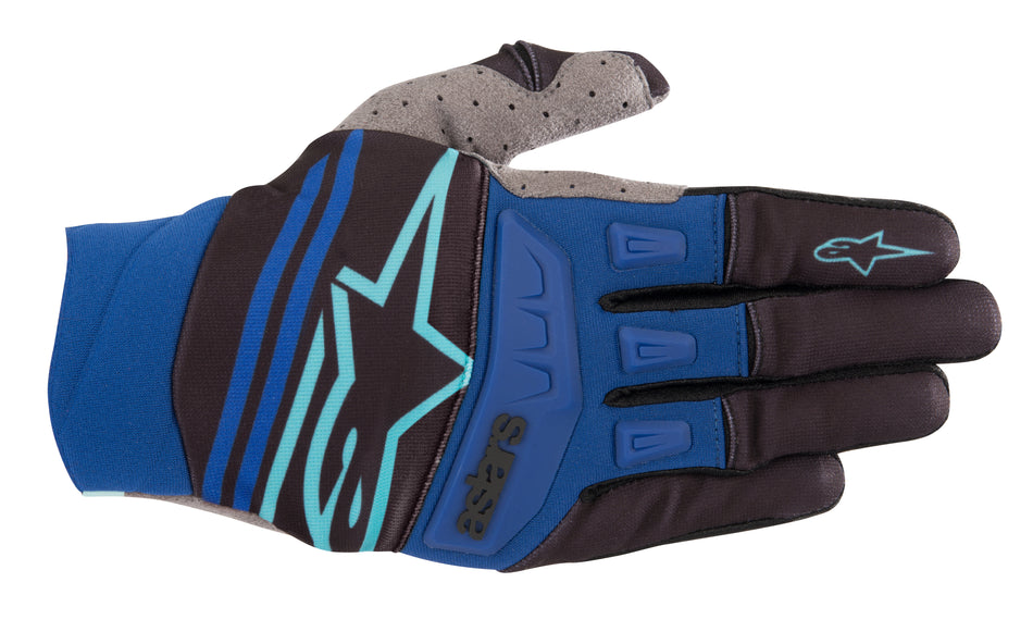 ALPINESTARS Techstar Gloves Black/Turquoise/Blue Sm 3561019-1777-S