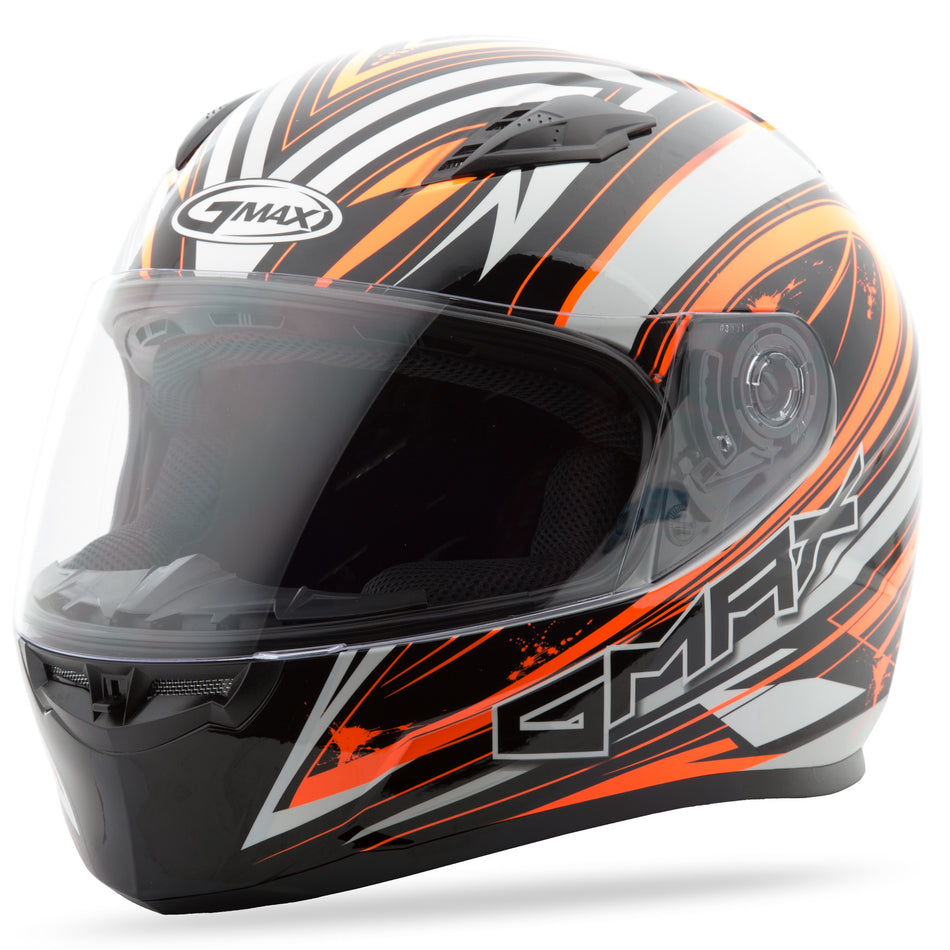 GMAX Ff-49 Full-Face Warp Helmet White/Hi-Vis Orange Xs G7491693 TC-26