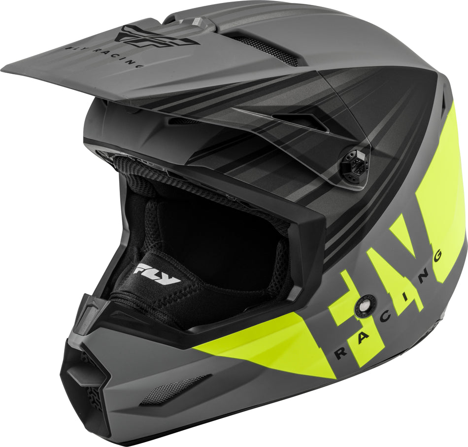 FLY RACING Kinetic Cold Weather Helmet Matte Hi-Vis/Grey/Black 2x 73-49452X