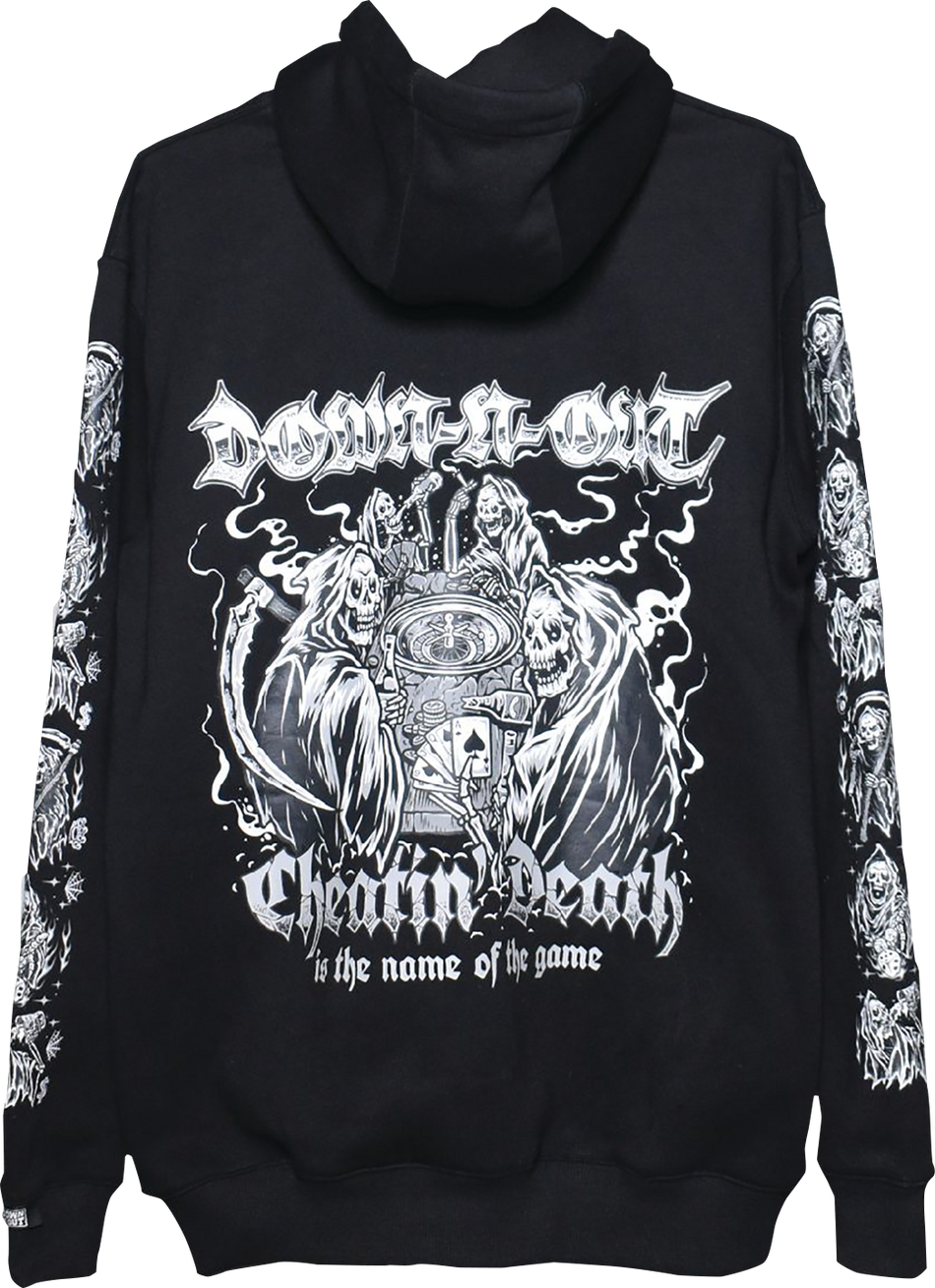 LETHAL THREAT Down-N-Out Cheating Death Hoodie - Black - XL DT10054XL