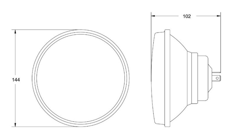 Hella Vision Plus 5-3/4in Round Conversion H4 Headlamp High/Low Beam - Single Lamp LA002850001