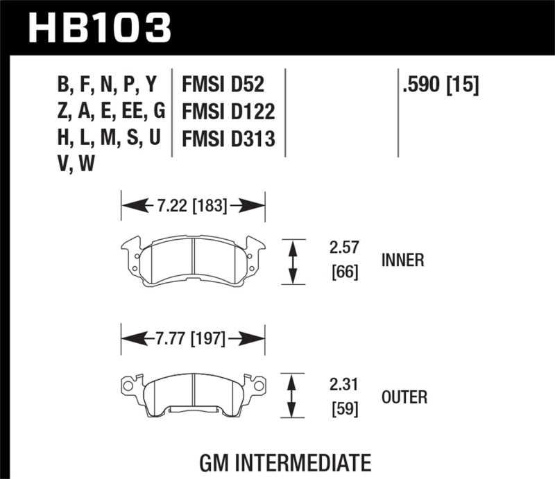 Hawk Performance Ceramic Street Brake Pads KHB103Z.590