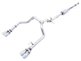 AWE Tuning 4th Gen GM 1500 5.3L 0FG Catback Split Rear Exit (w/ Bumper Cutouts) - Quad Chrome Tips 3015-42201