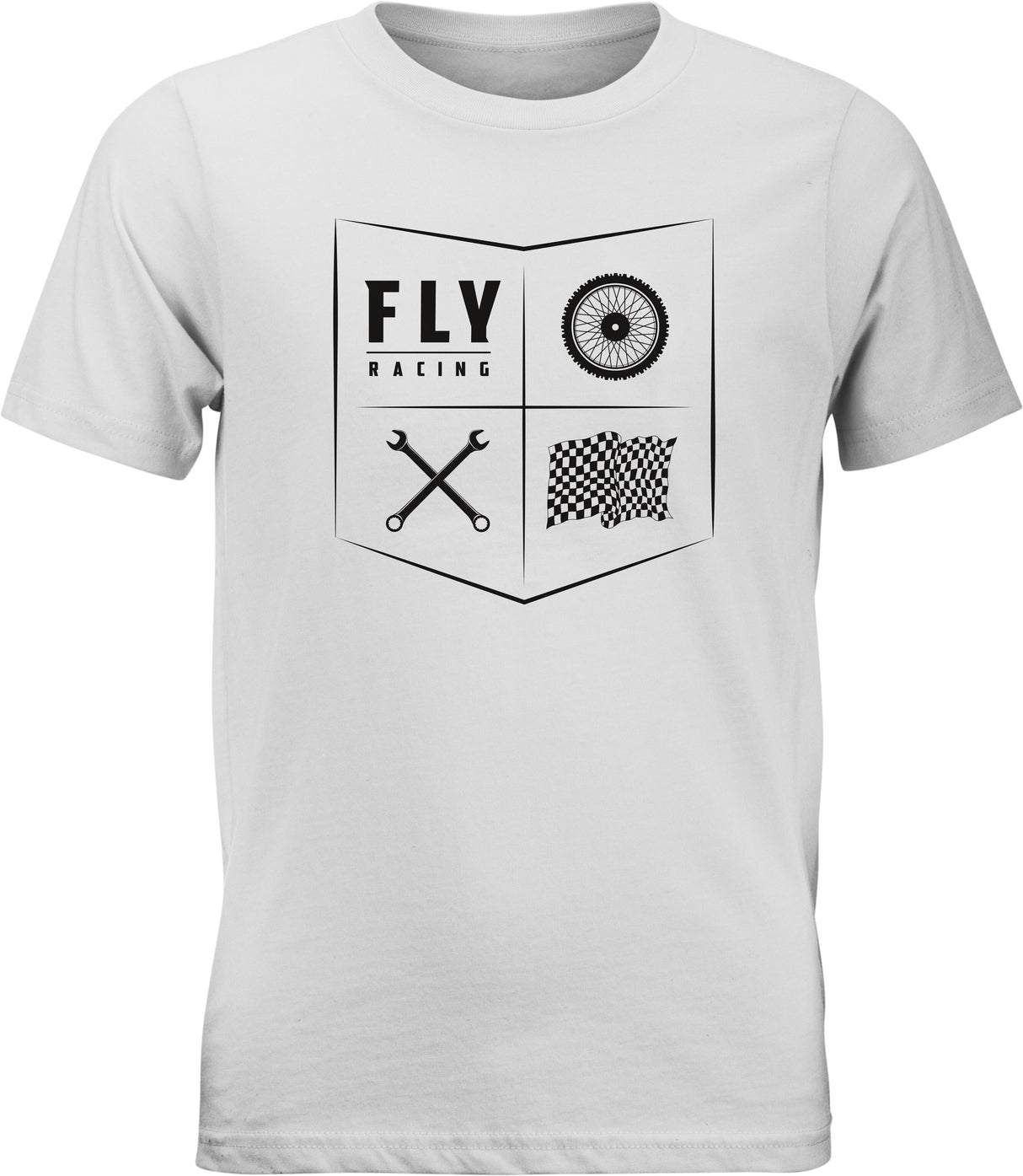 FLY RACING Youth Fly All Things Moto Tee White Yl 352-1206YL