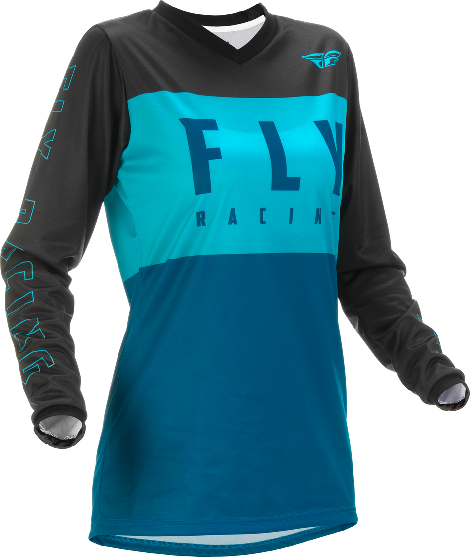FLY RACING Women's F-16 Jersey Aqua/Dark Teal/Black 2x 375-8202X