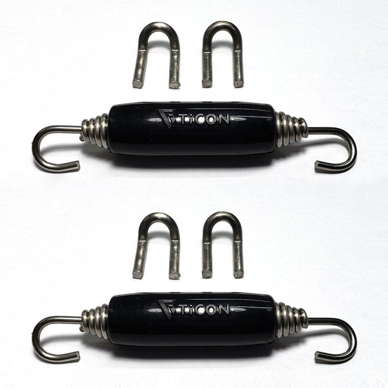 Ticon Industries Black Silicone Titanium Spring Tab and Spring Kit (4 Tabs/2 Springs) - 2 Pack 108-00212-1101