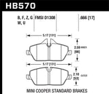 Hawk 08 Mini Cooper D1308 DTC-60 Race Front Brake Pads KHB570G.666