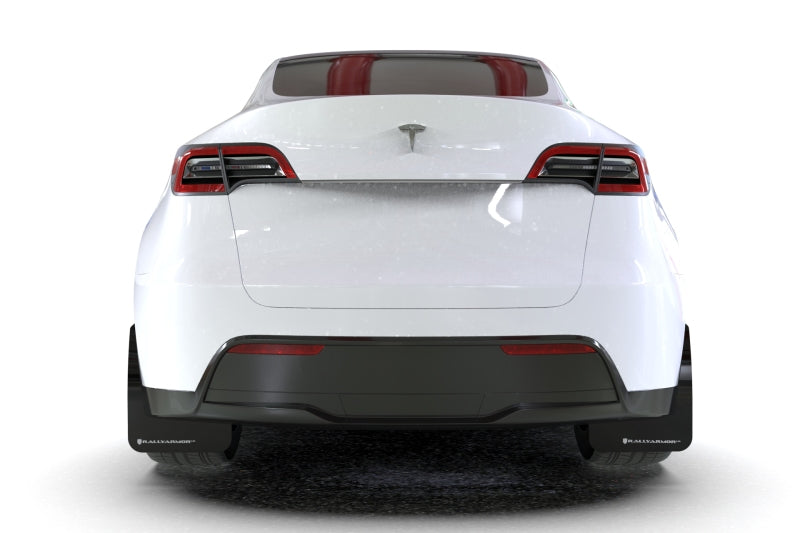 Rally Armor 20-21 Tesla Model Y UR Black Mud Flap w/ White Logo