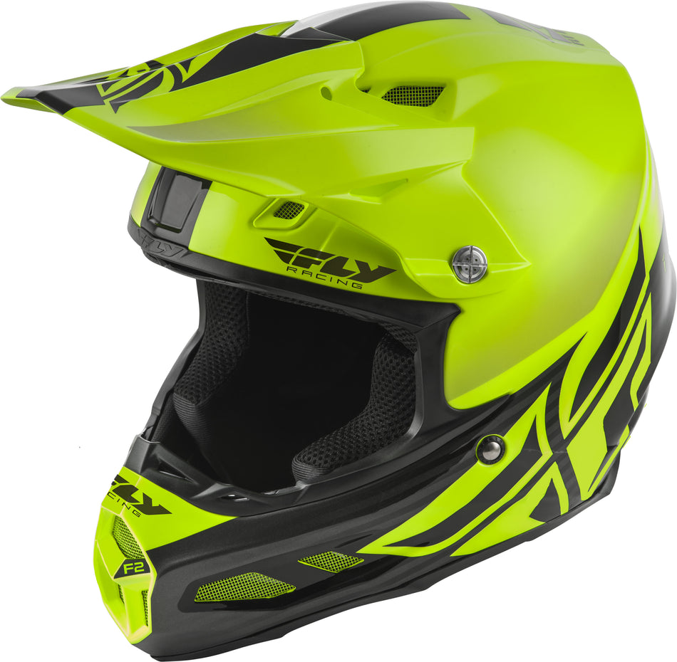 FLY RACING F2 Carbon Shield Helmet Hi-Vis/Black Md 73-4246-6