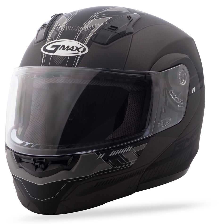 GMAX Md-04 Modular Helmet Matte Black/Dark Silver Lg G1041456 TC-21F