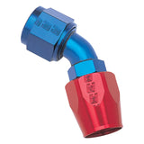 Russell Performance -10 AN Red/Blue 45 Degree Full Flow Hose End 610110