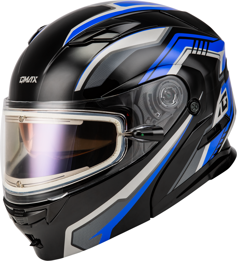 GMAX Md-01s Transistor Snow Helmet W Electric Shld Blue/Black 3x M40139439
