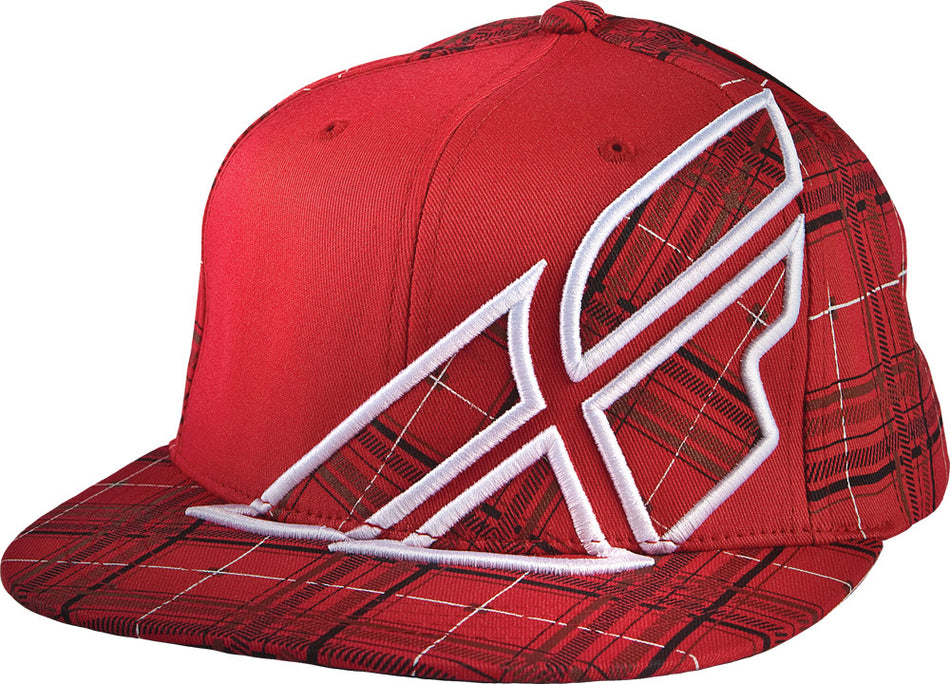 FLY RACING Plaid F-Wing Hat Red S/M 351-0012S