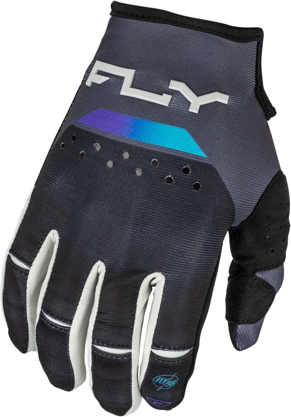 FLY RACING Youth Kinetic Reload Gloves Charcoal/Black/Blue Iridium Yl 377-510YL