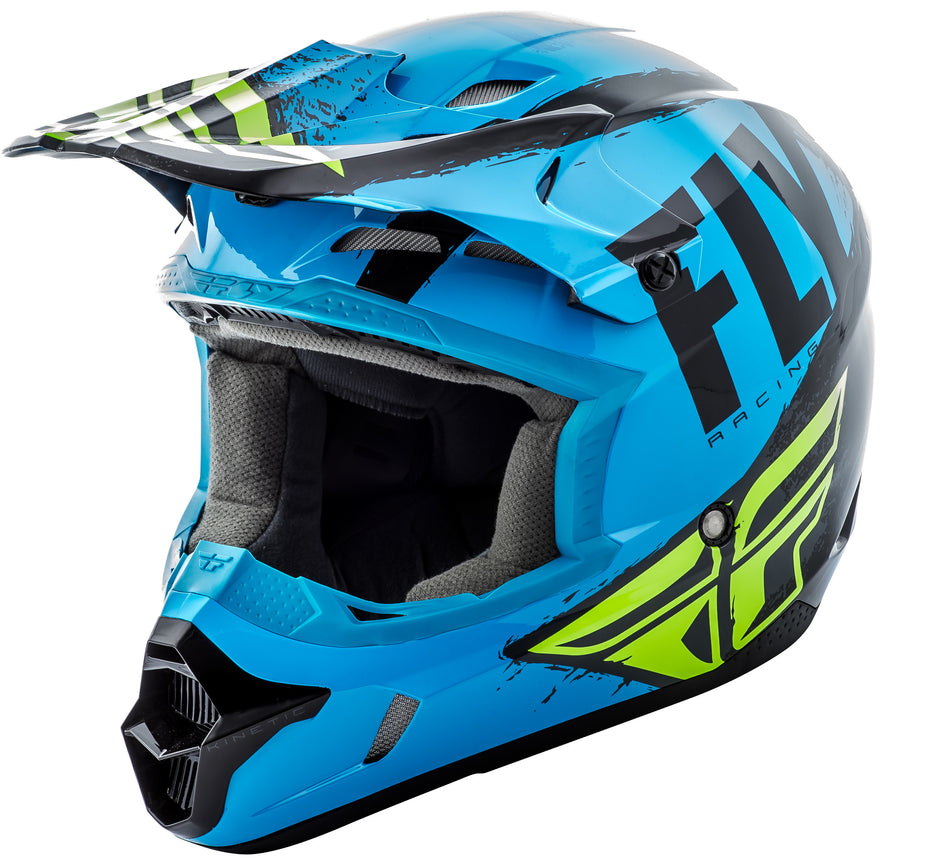 FLY RACING Kinetic Burnish Helmet Blue/Black/Hi-Vis 2x 73-3393-9-2X