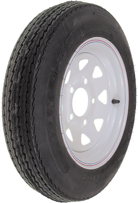 ITP Trailer Spare Tire W/5 Hole Wh Eel 4.8x12" White 4-Ply 606481