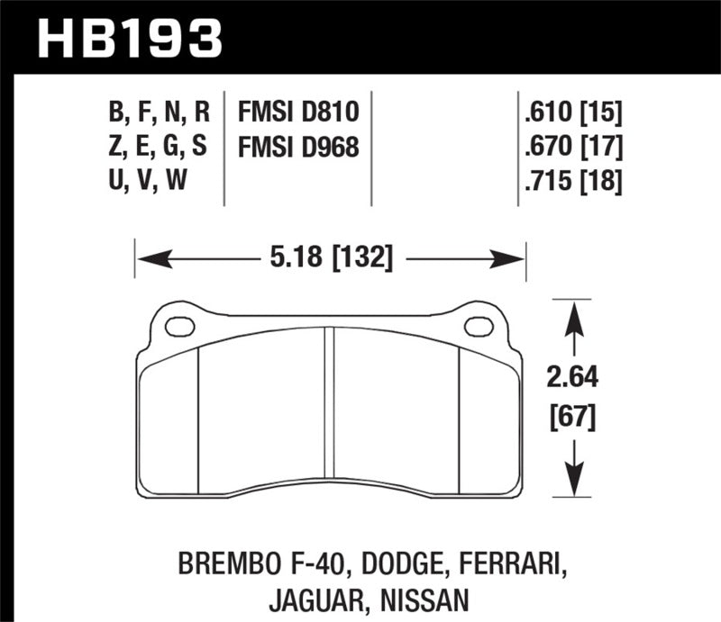 Hawk Rotora FC4 DTC-60 Race Brake Pads KHB193G.610