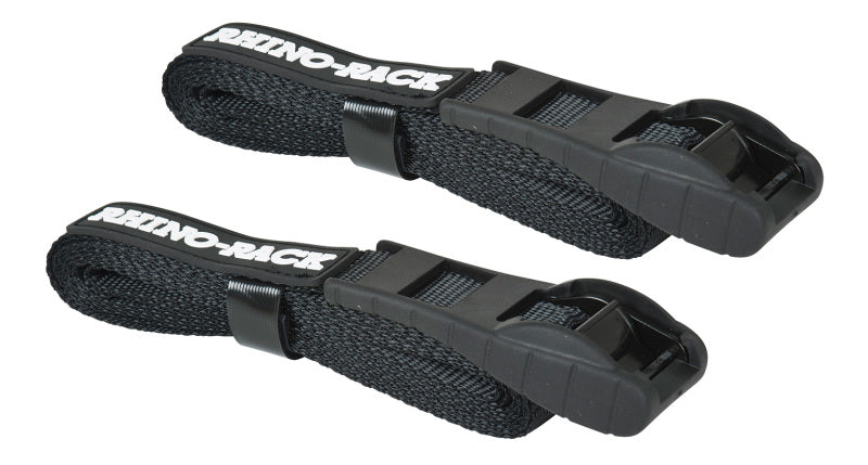 Rhino-Rack Rapid Tie Down Straps w/Buckle Protector - 3.5m/11.5ft - Pair - Black RTD35P