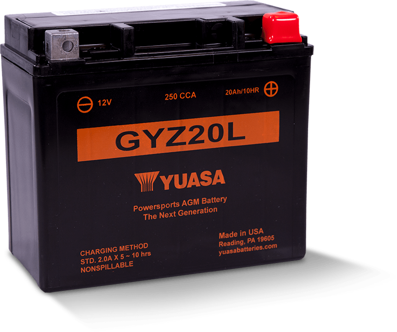 Yuasa GYZ20L High Performance Maintenance Free AGM 12 Volt Battery YUAM720GZ