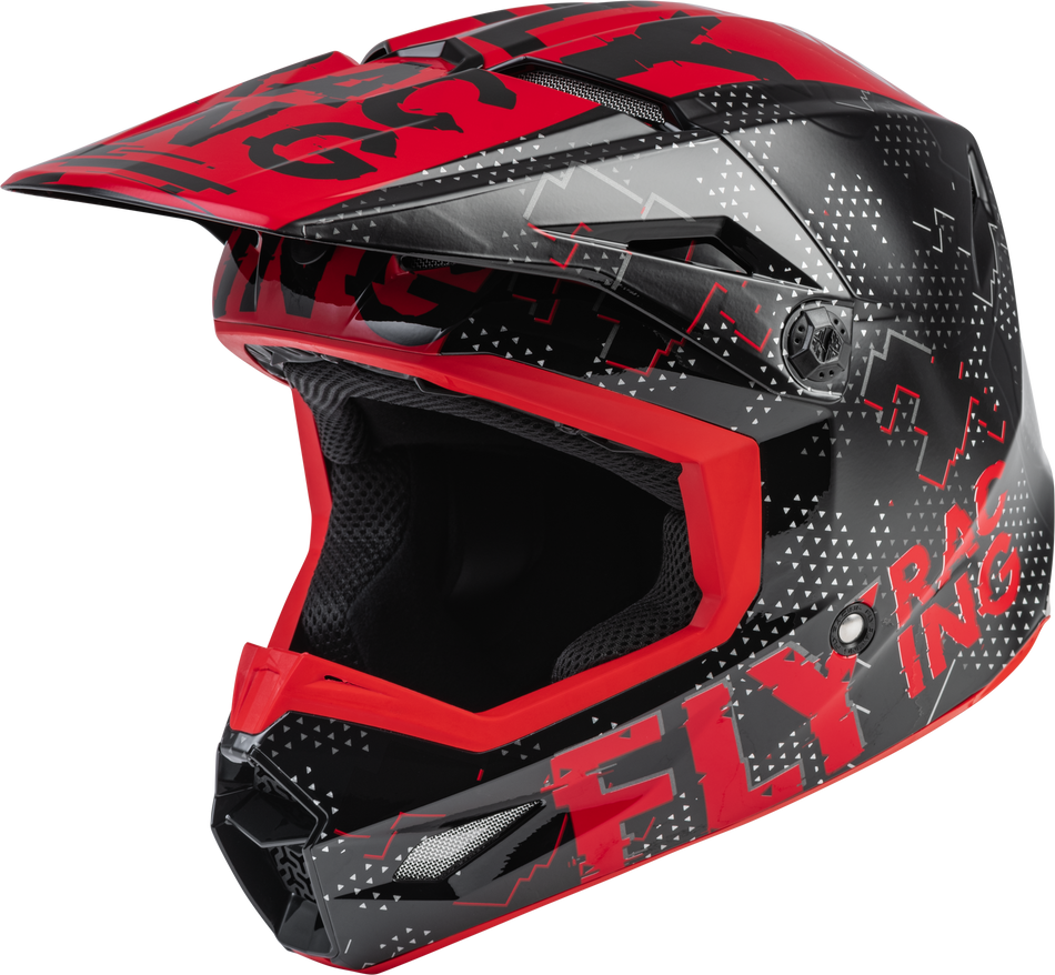 FLY RACING Youth Kinetic Scan Helmet Black/Red Yl F73-3490YL