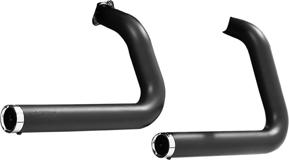 FREEDOM Staggered Duals Complete Exhaust (Black W/Chrome Tips) HD00420