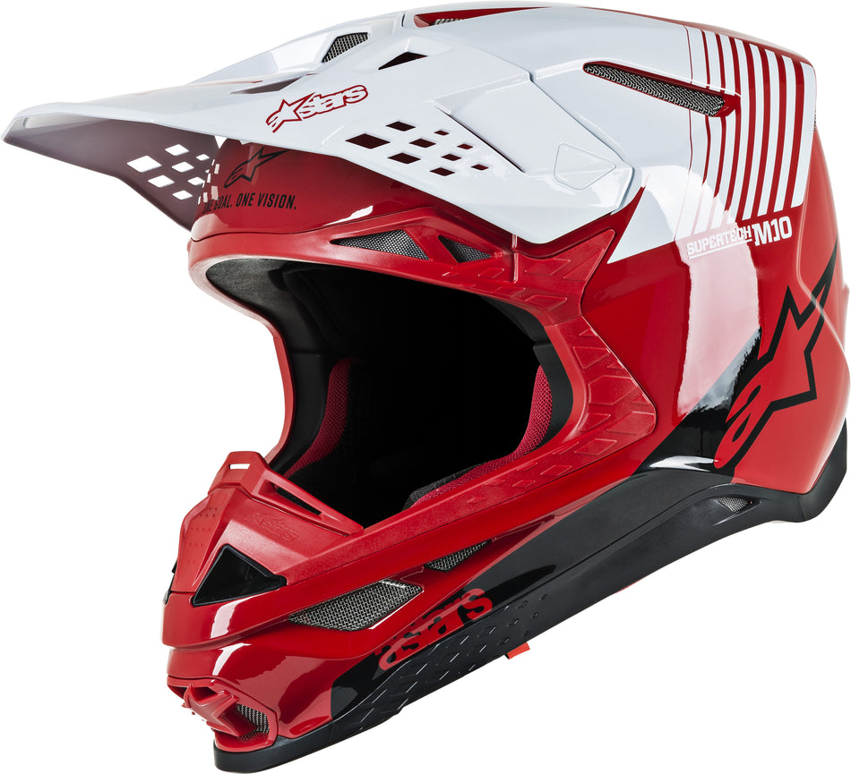ALPINESTARS S.Tech M10 Dyno Helmet Gloss Red/White Xl 8301119-3182-XL