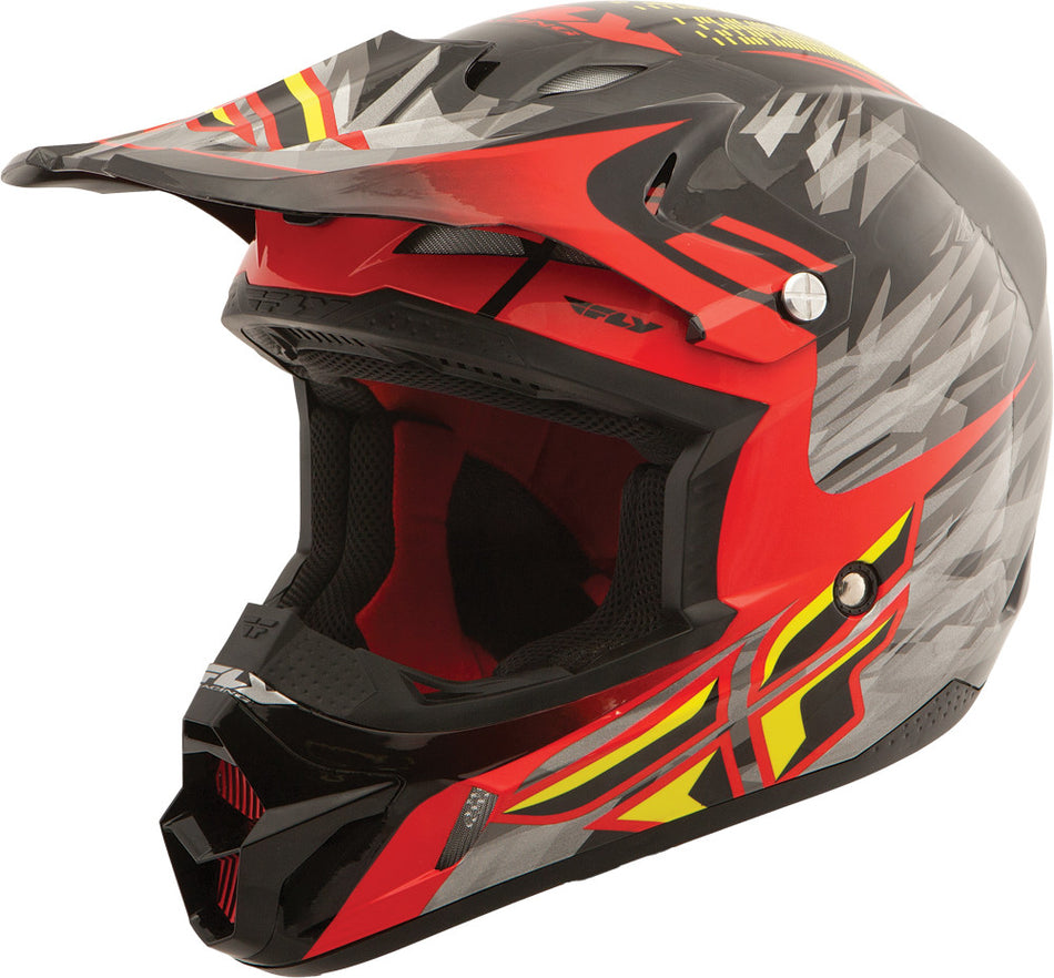 FLY RACING Kinetic Pro Shorty Replica Helmet Black/Red/Lime Ys 73-3304YS