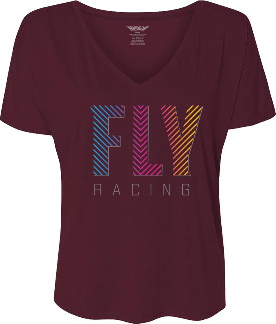 FLY RACING Women's Fly Like4like Tee Burgundy 2x 356-00912X