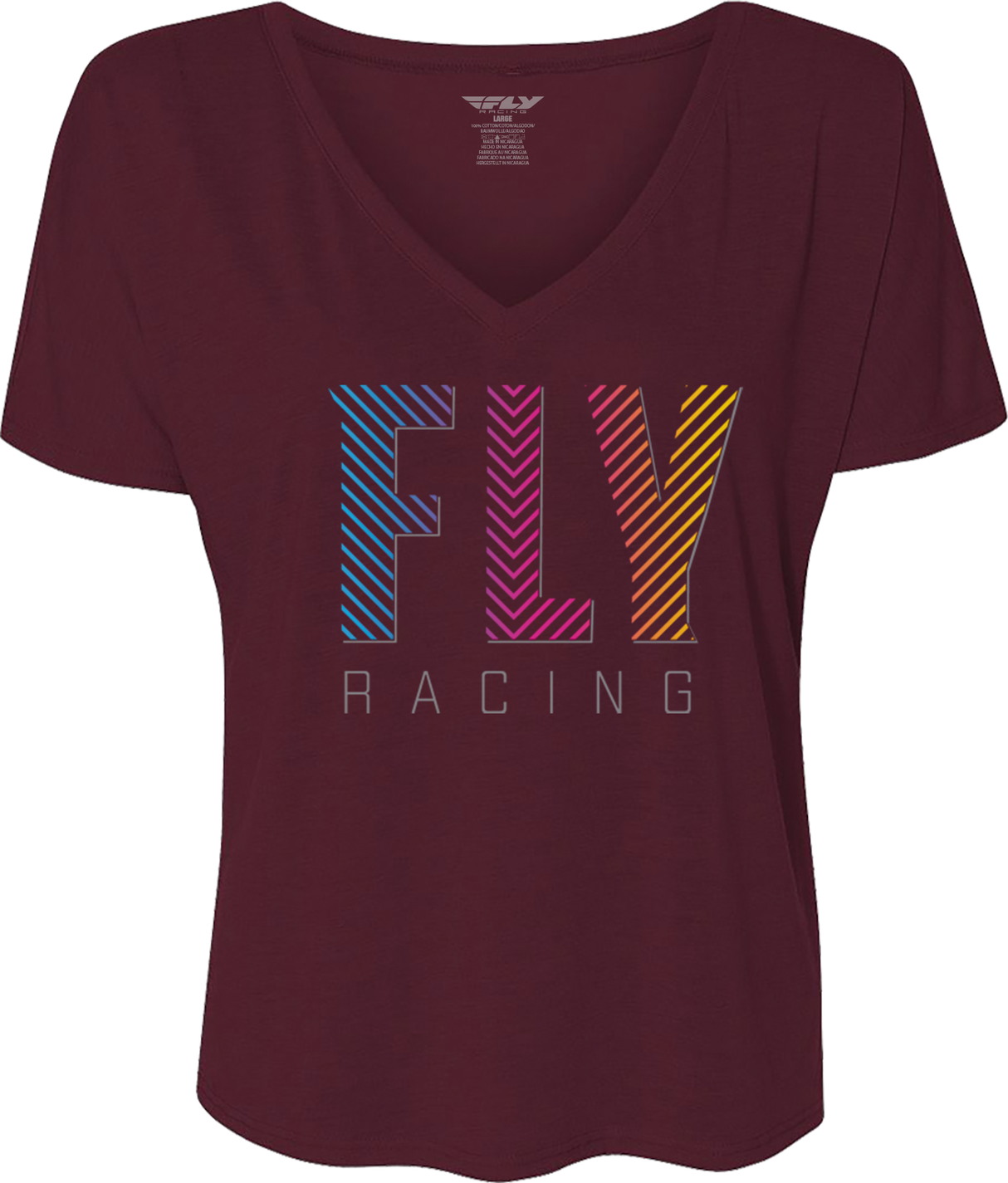 FLY RACING Women's Fly Like4like Tee Burgundy Lg 356-0091L