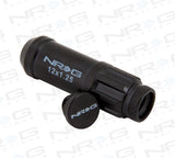 NRG 700 Series M12 X 1.25 Steel Lug Nut w/Dust Cap Cover Set 21 Pc w/Locks & Lock Socket - Black LN-LS710BK-21