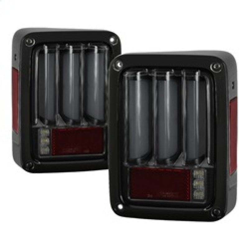 Spyder 07-16 Jeep Wrangler Verison 2 Light Bar LED Tail Lights - Smoke (ALT-YD-JWA07V2-LBLED-BSM) 5084781