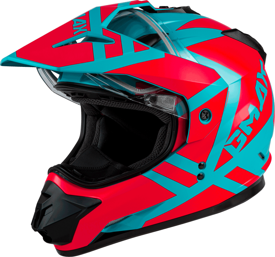 GMAX Gm-11s Dual-Sport Trapper Snow Helmet Matte Teal/Orange 2x G2113268