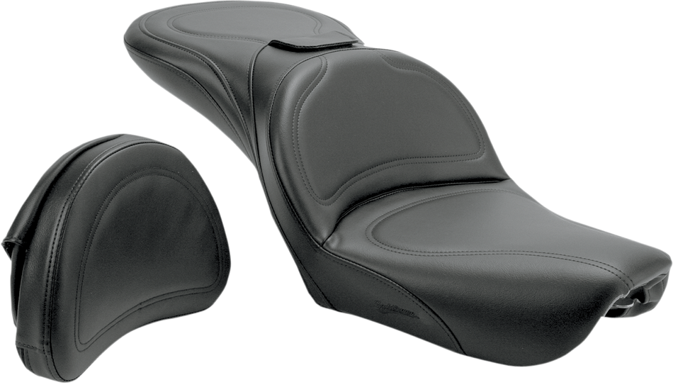SADDLEMEN Seat - Explorer - With Backrest - Stitched - Black - FXDWG '04-'05 804-05-0301