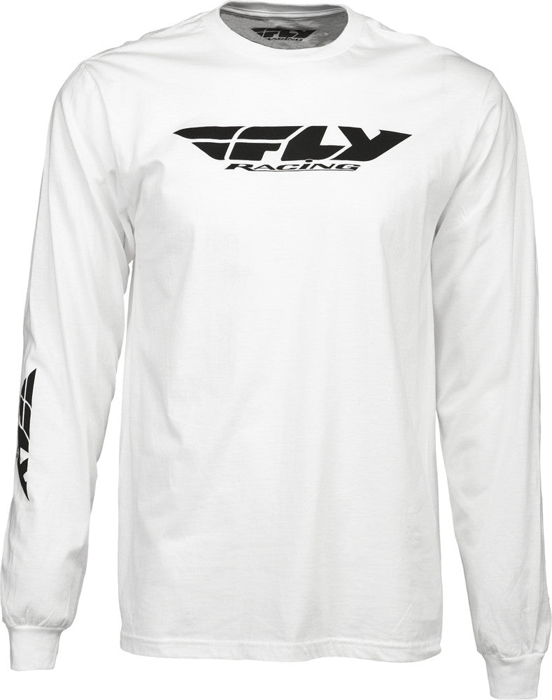 FLY RACING Corporate L/S Tee White S 352-4044S