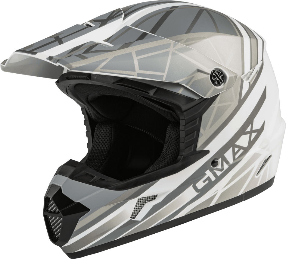 GMAX Youth Mx-46y Off-Road Mega Helmet Matte White/Silver Yl D3462202