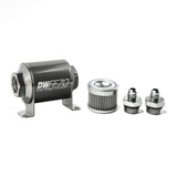 DeatschWerks Stainless Steel 6AN 10 Micron Universal Inline Fuel Filter Housing Kit (70mm) 8-03-070-010K-6