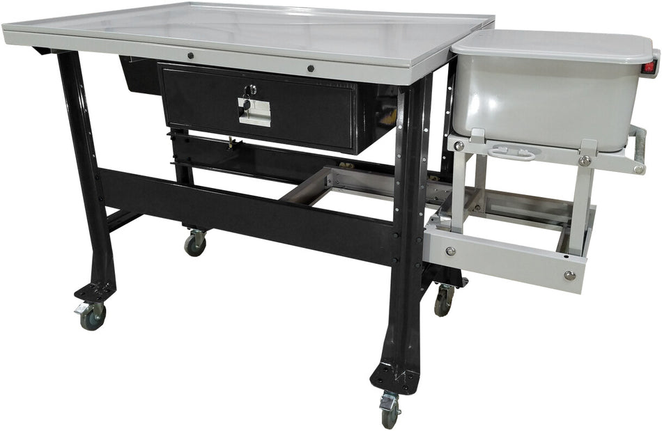 IDEAL Premium Tear Down Table W/Part Washer PTDT-PW-1000-BLK