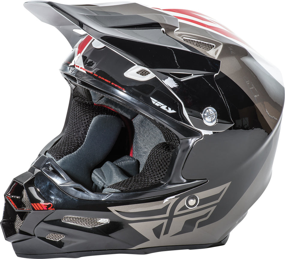 FLY RACING F2 Carbon Pure Helmet White/Black/Grey 2x 73-41202X