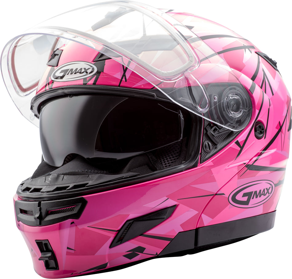 GMAX Gm-54s Modular Scribe Snow Helmet Hi-Vis Pink Xl G2549407