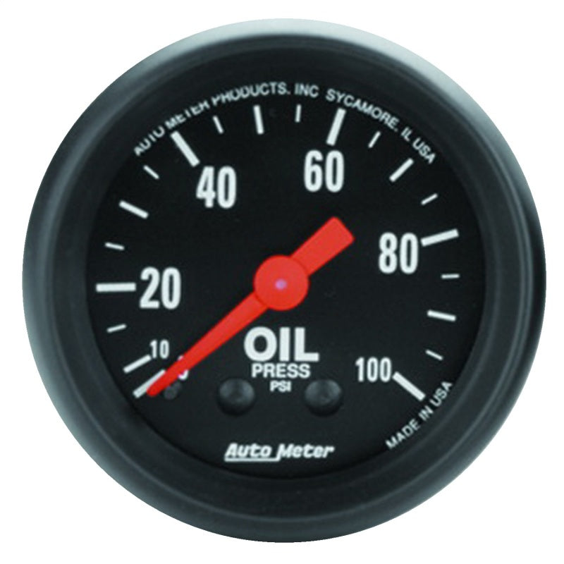 Autometer Z Series 52mm 0-100 PSI Mechanical Oil Pressure Gauge 2604