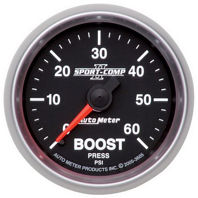 Autometer Sport-Comp II Mechanical 52mm 0-60 PSI Mechanical Boost Gauge 3605