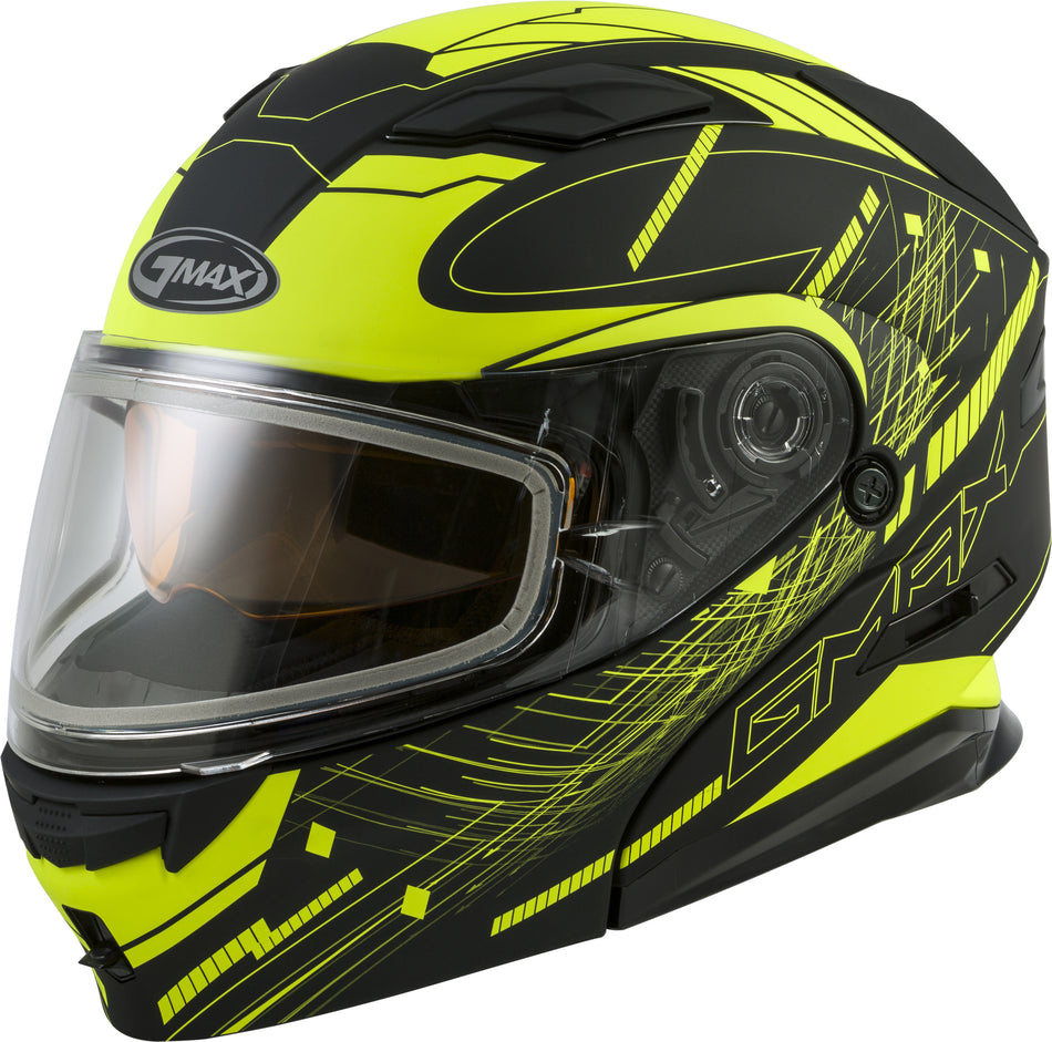 GMAX Md-01s Modular Wired Snow Helmet Black/Hi-Vis Xs G2011683D TC-24-ECE