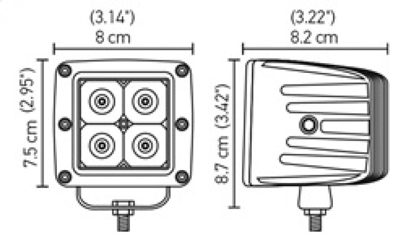 Hella HVF Cube 4 LED Off Road Kit LA357204831