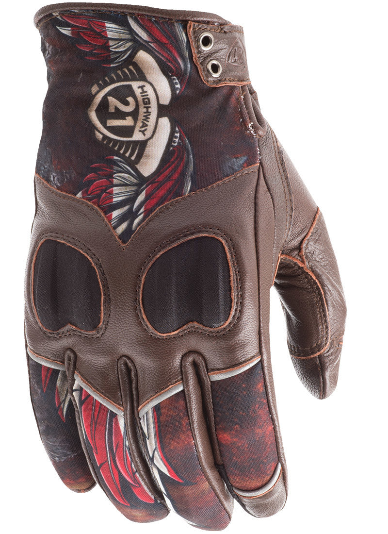HIGHWAY 21 Women's Vixen Gloves Liberty Brown Md #5884 489-0093~3