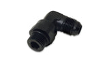 Vibrant -6AN Male Flare to Male -6AN ORB Swivel 90 Degree Adapter Fitting - Anodized Black 16960