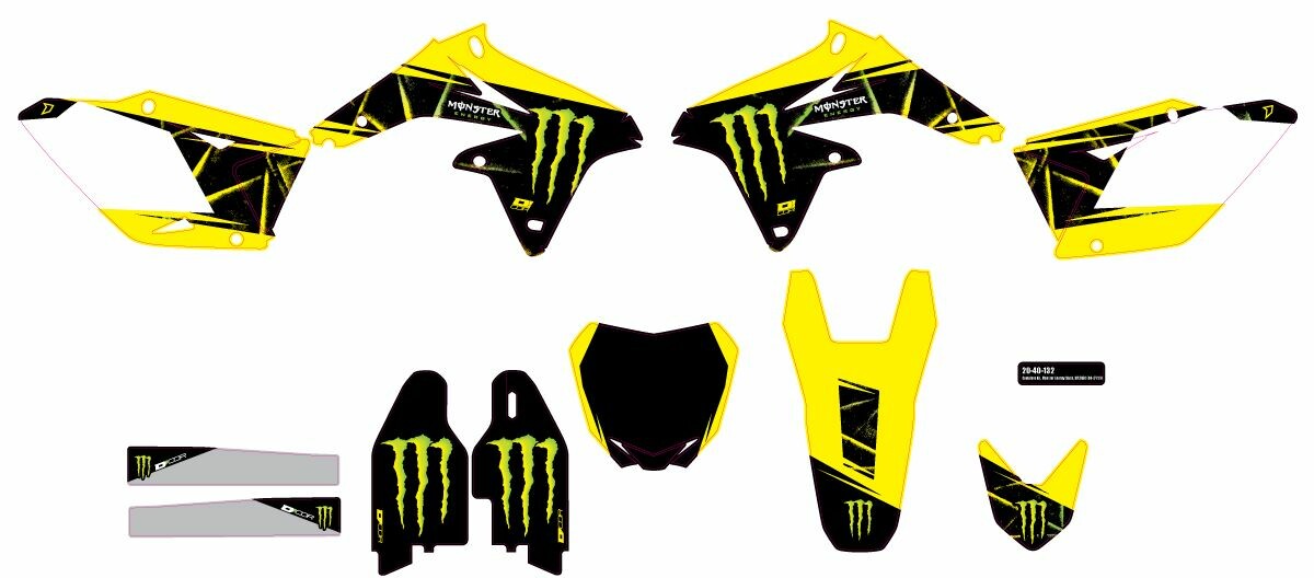 D-COR Cmplt Kit Monster Energy Slash White Bg 20-40-132